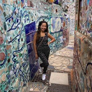 Forever 21 Black and White Floral Jumpsuit